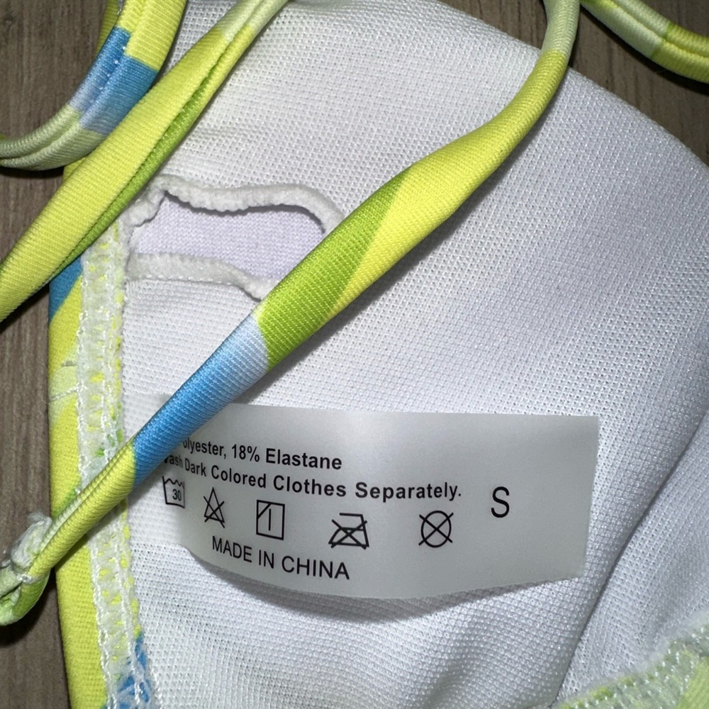 Shein patterned bikini top